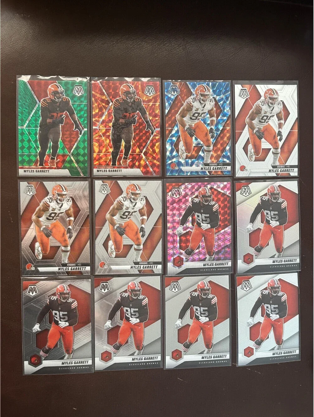 Myles Garrett Mosaic Collection Blue Green Orange/Pink Reactive/12 NFL Card Lot